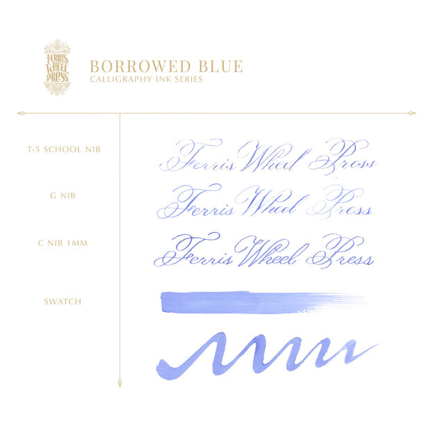 Ferris Wheel Press, Calligraphy Ink, Borrowed Blue, 28ml
