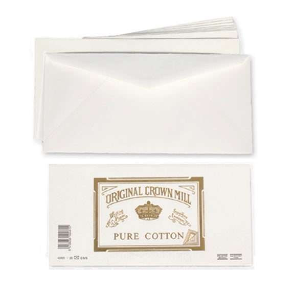 Original Crown Mill Pure Cotton Envelopes (25), (for A4 Letter Pad)