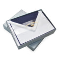Original Crown Mill Bi-Color Note Card Box, White\Navy Blue