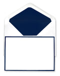 Original Crown Mill Bi-Color Note Card Box, White\Navy Blue