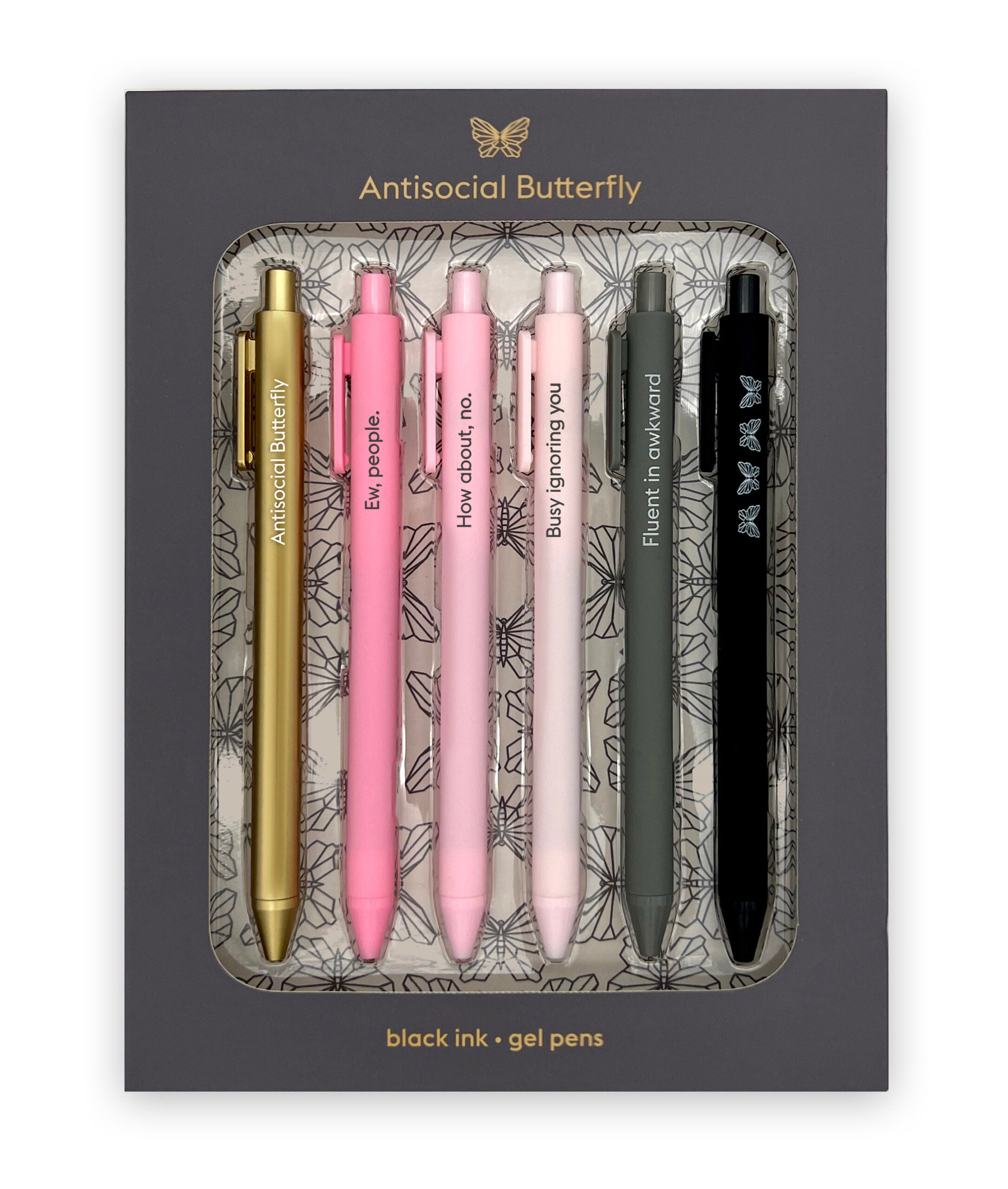 Snifty, Gel Pens, Antisocial Butterfly Set Of 6