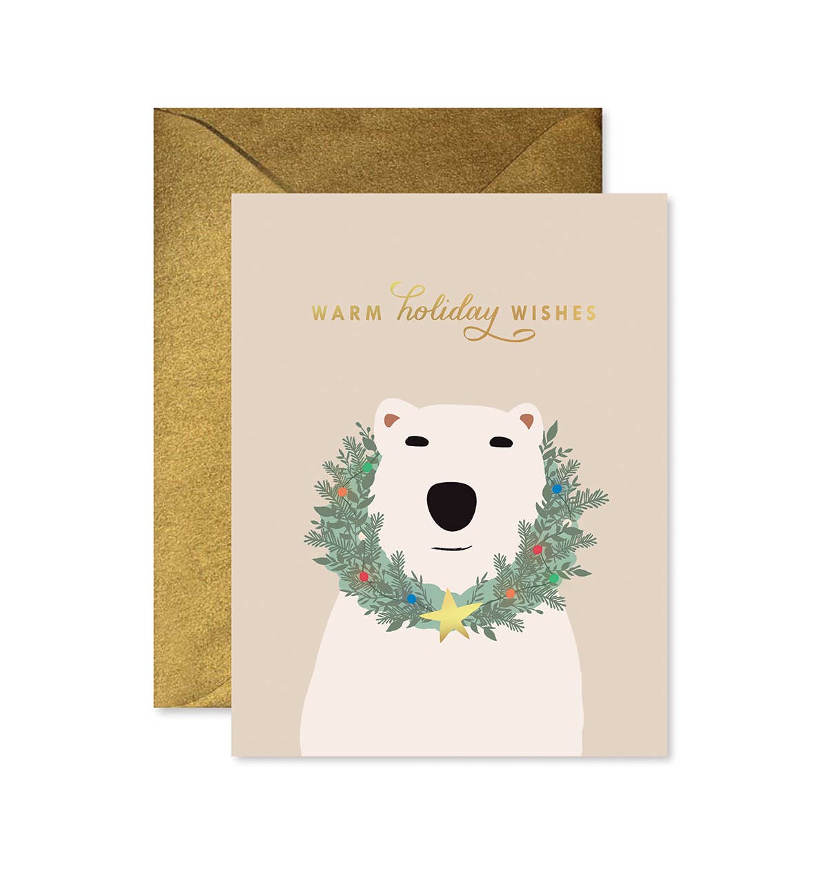Ginger P. Designs - Polar Bear Warmest Wishes Christmas Greeting Card