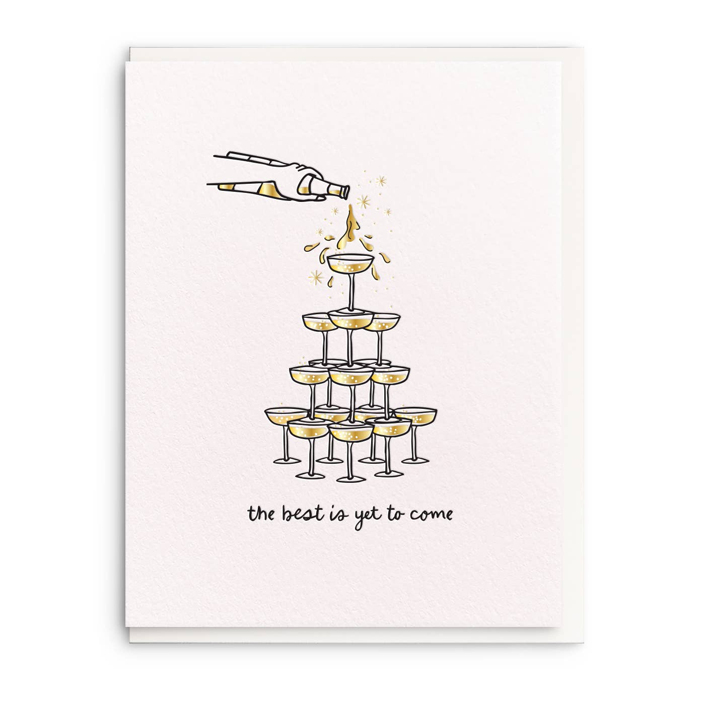 Dahlia Press - Champagne Tower, Letterpress and Foil Wedding Greeting Card