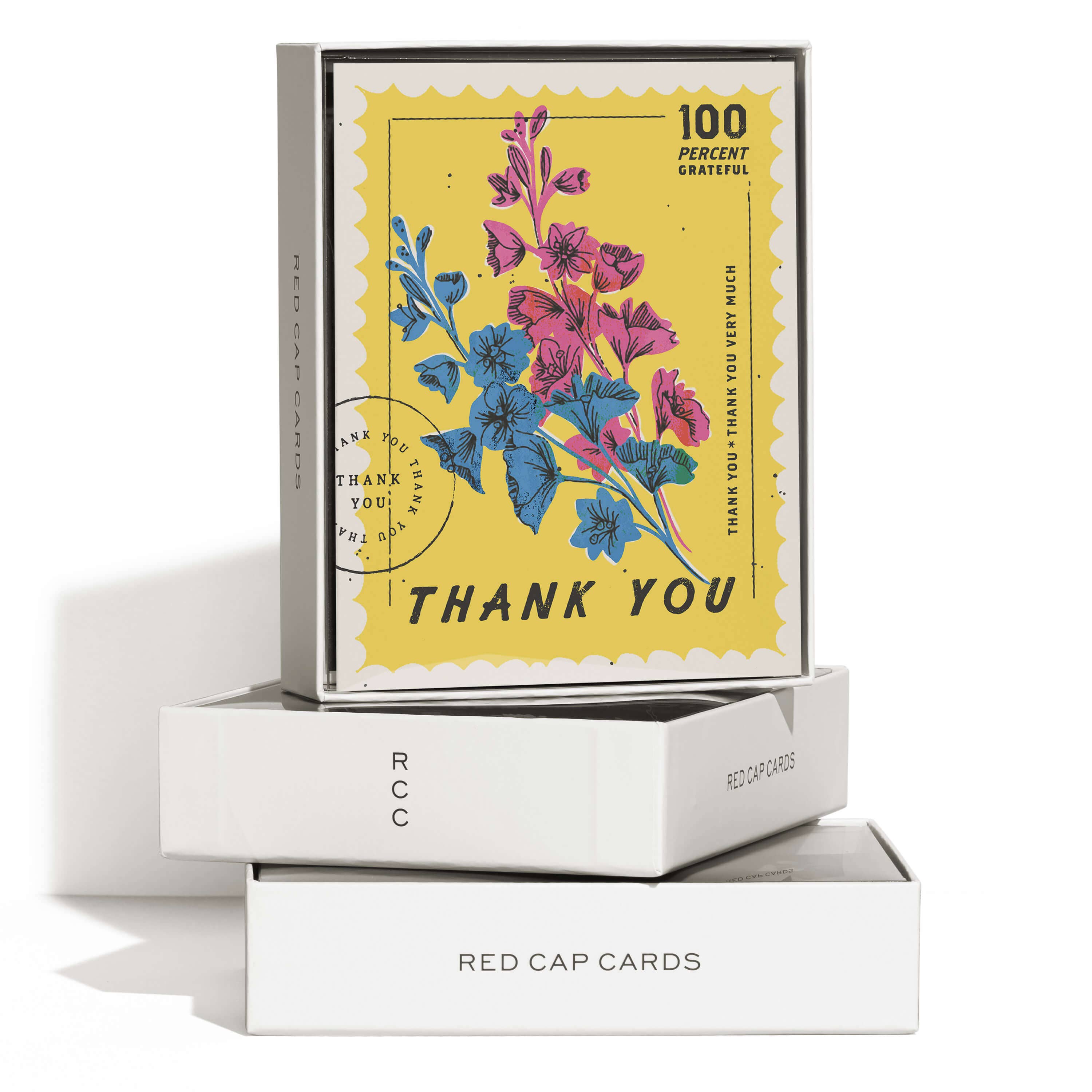 Red Cap Cards - 100% Percent Thank You Greeting Card