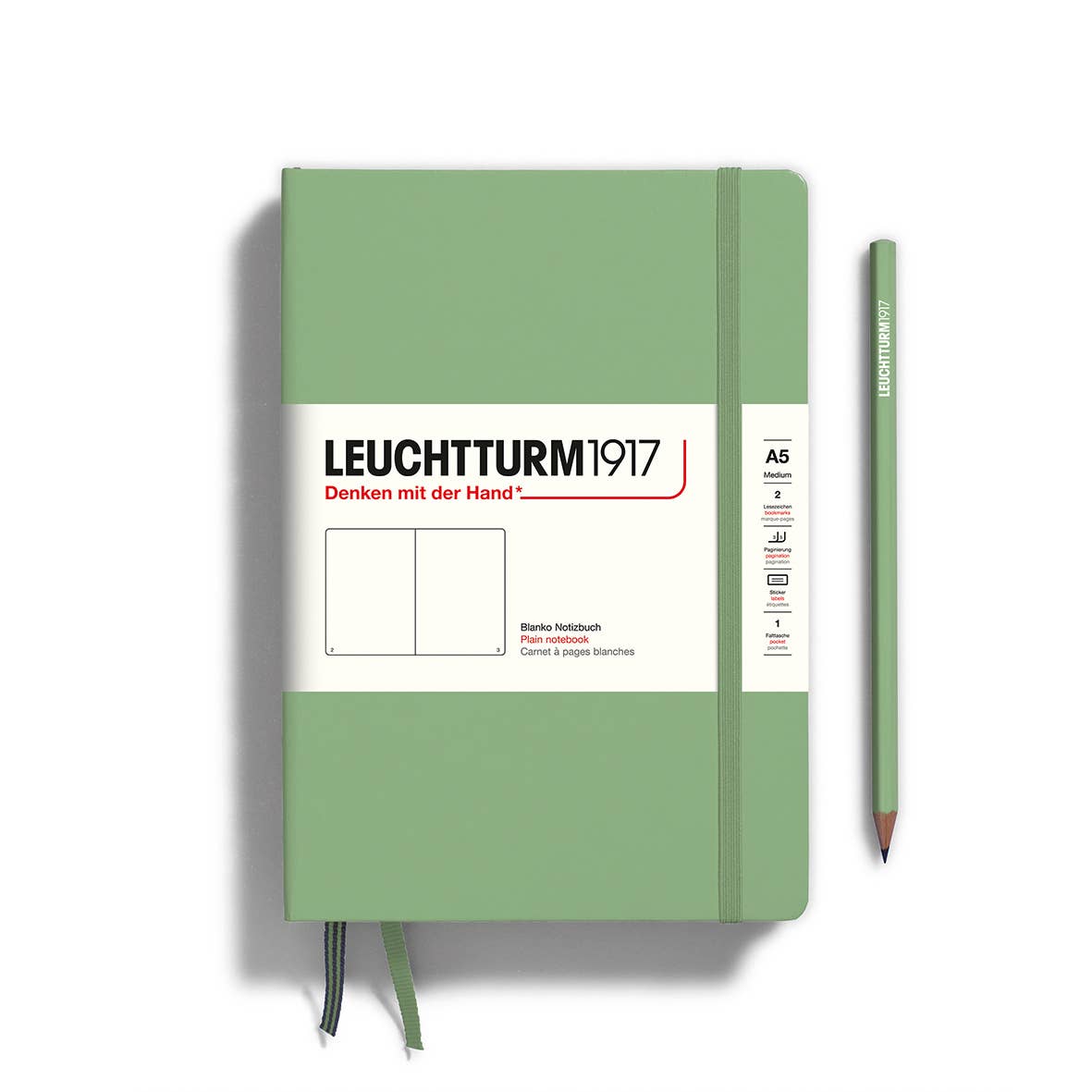 Leuchtturm1917- Notebooks - Medium (A5): Stone Blue / Hardcover / Ruled