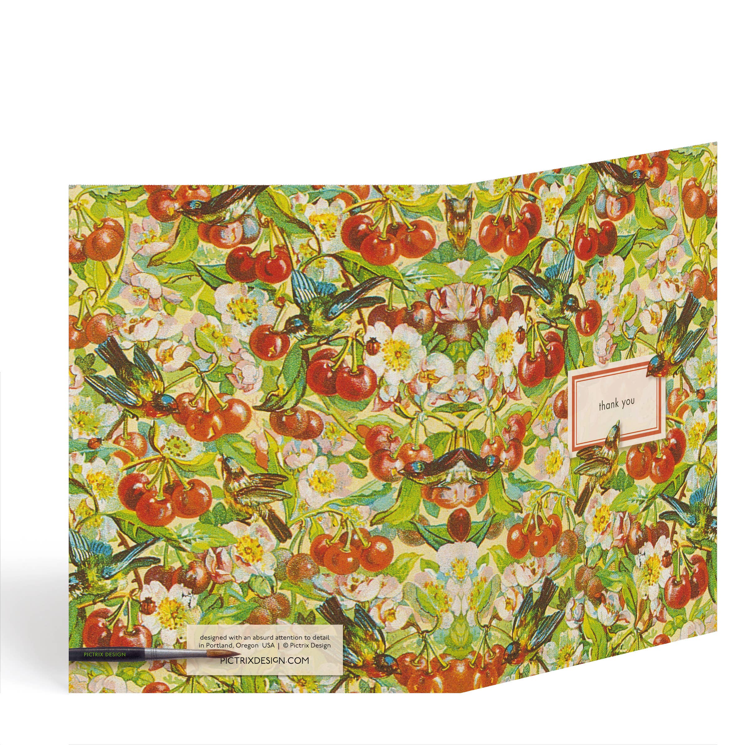 Pictrix Design - Thank-you A2 notecard (cherries)