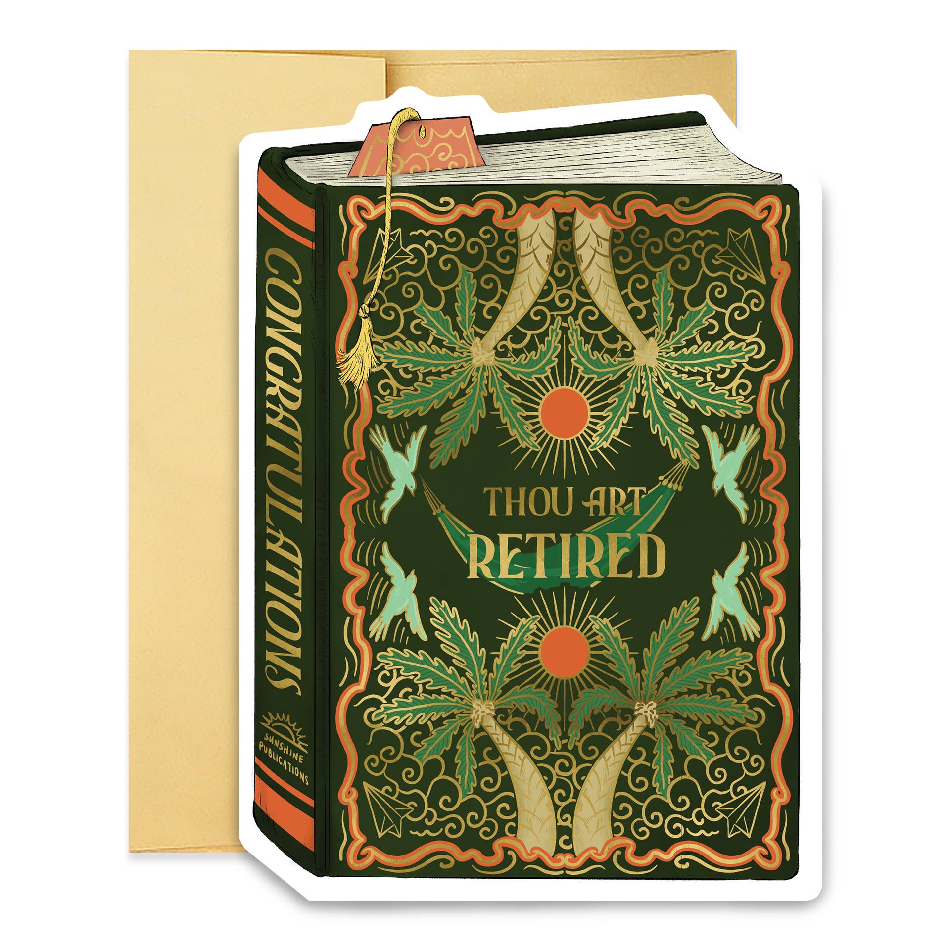 Good Juju Ink - Thou Art Retired Book Cover Diecut Card