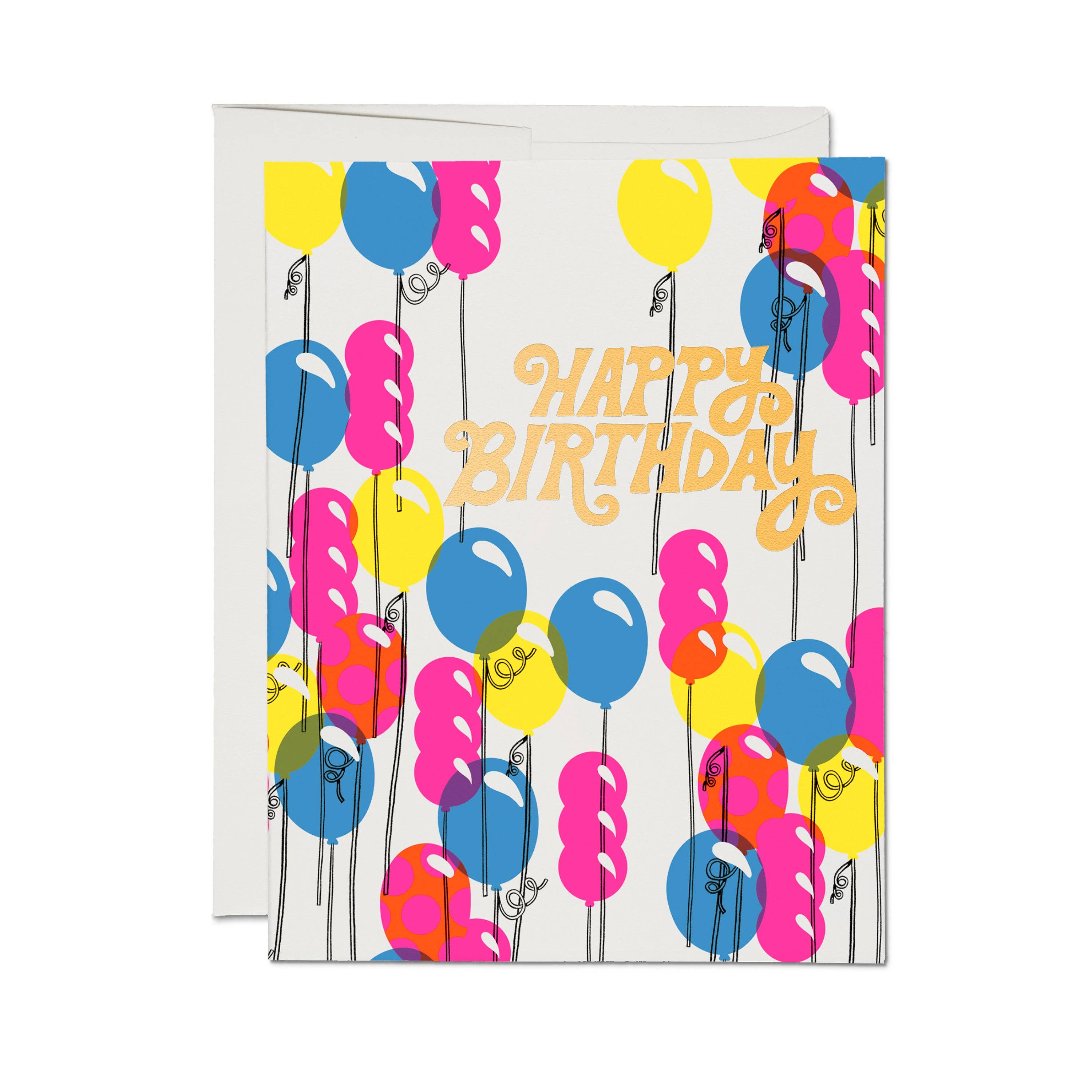 Red Cap Cards - Balloons Birthday Greeting Card