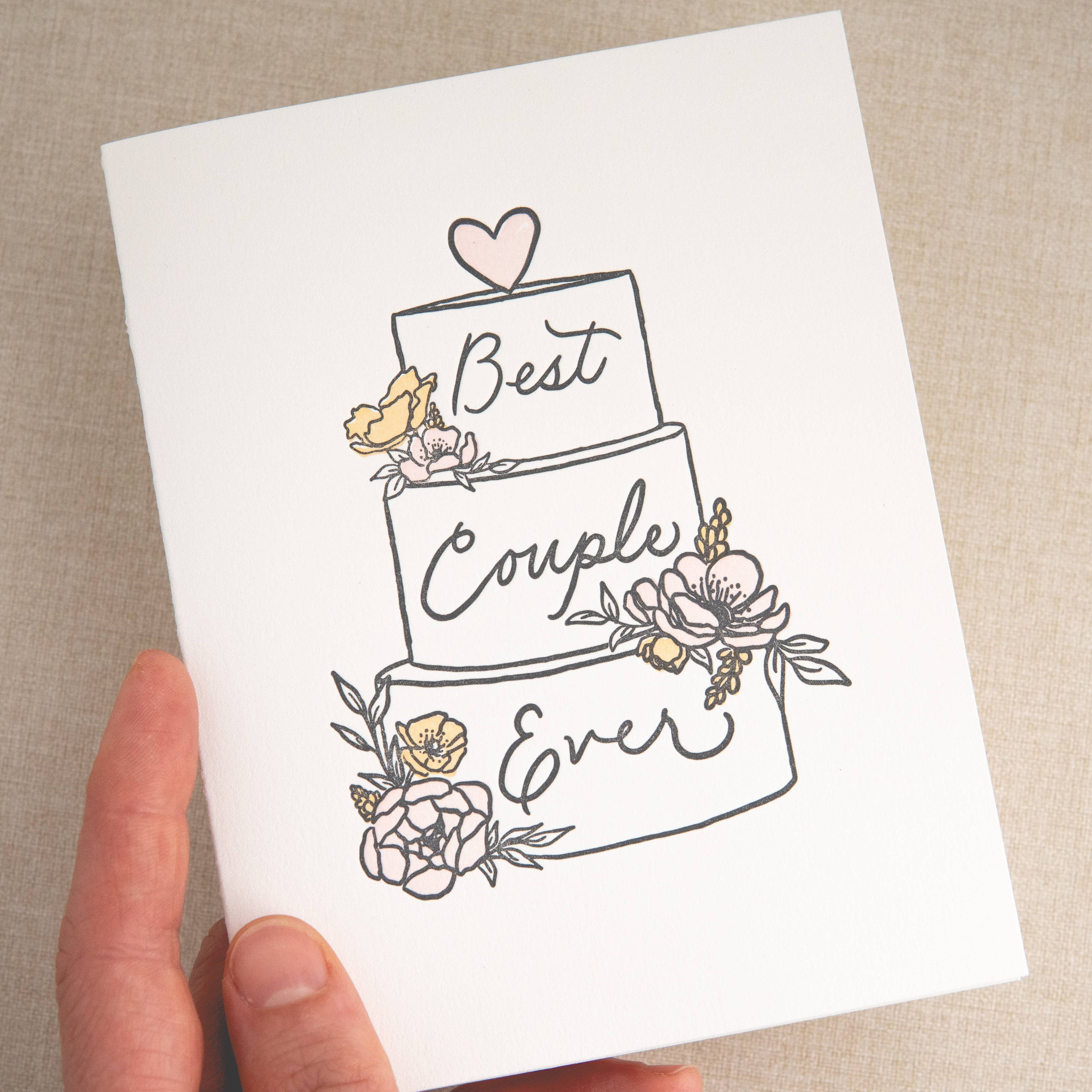 Kindred Letterpress - Best Couple Wedding Cake Card