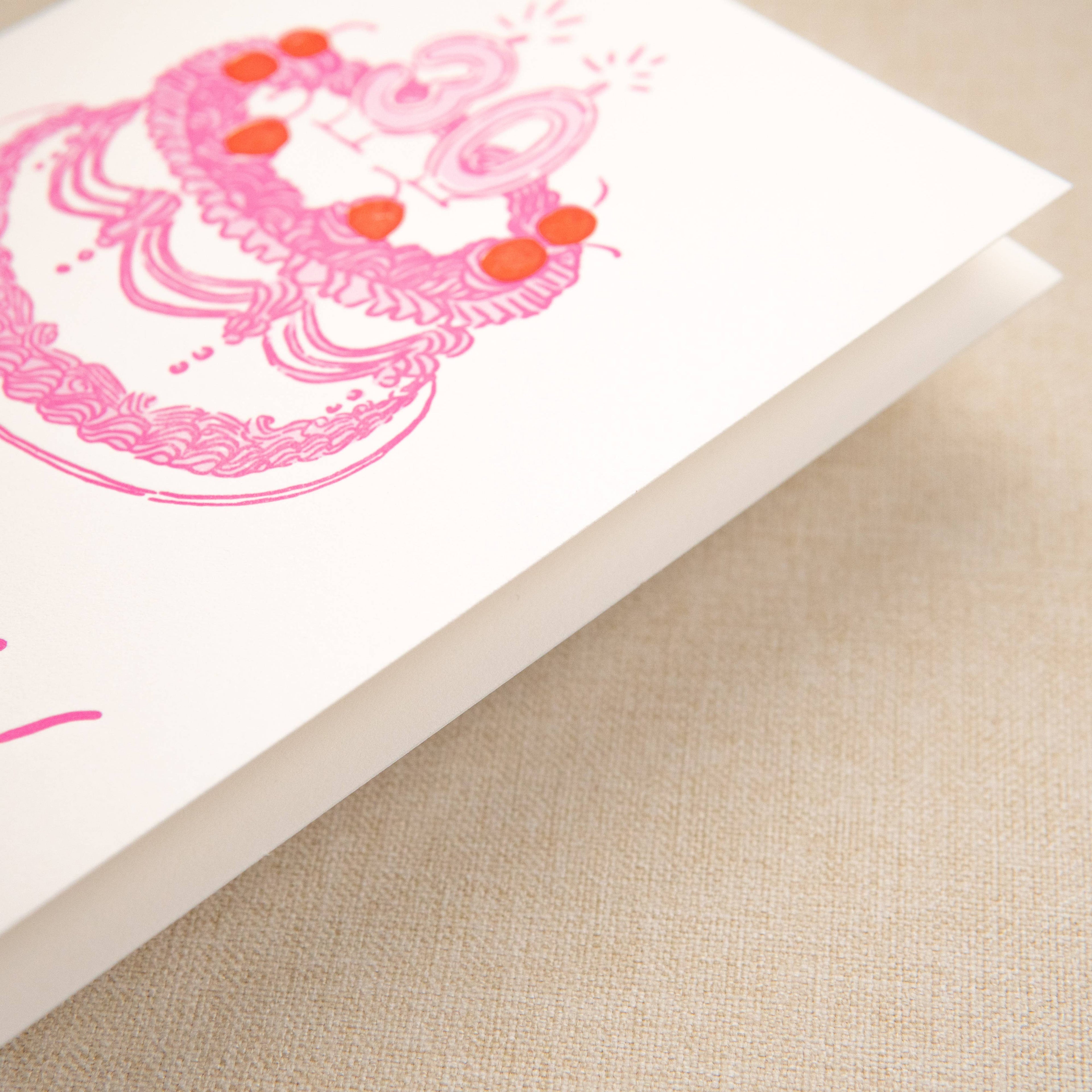 Kindred Letterpress - 30th Birthday Cake Card