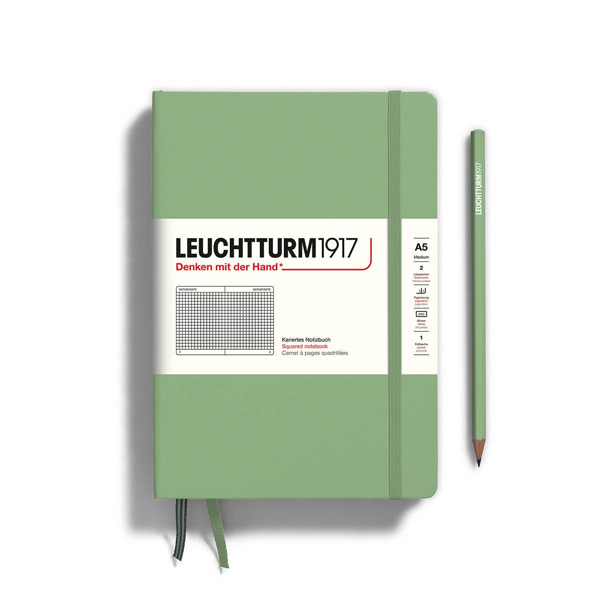 Leuchtturm1917 - Notebooks - Medium (A5): Pacific Green / Hardcover / Ruled