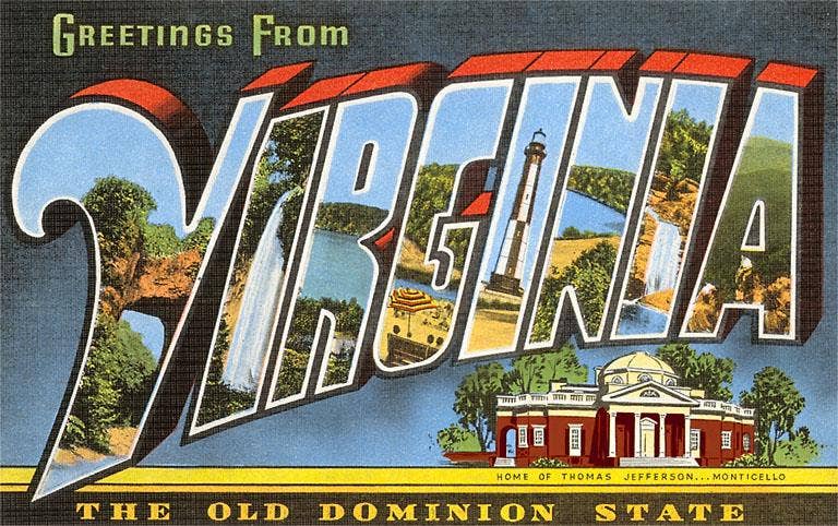 Found Image Press - Postcard VA-92 Greetings from Virginia