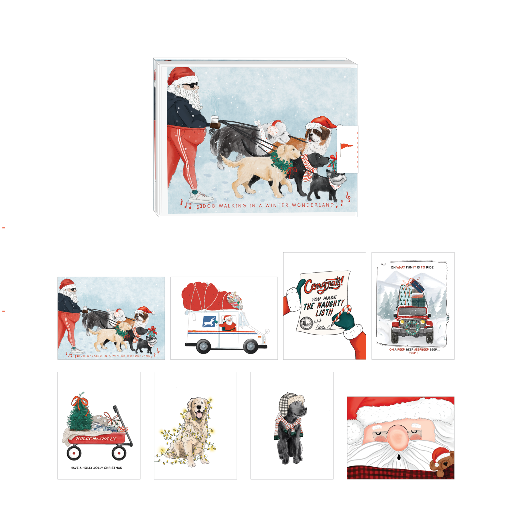 Ramus & Co. - Santa & Dogs (Set of 8)