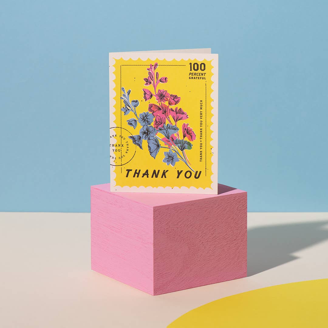Red Cap Cards - 100% Percent Thank You Greeting Card