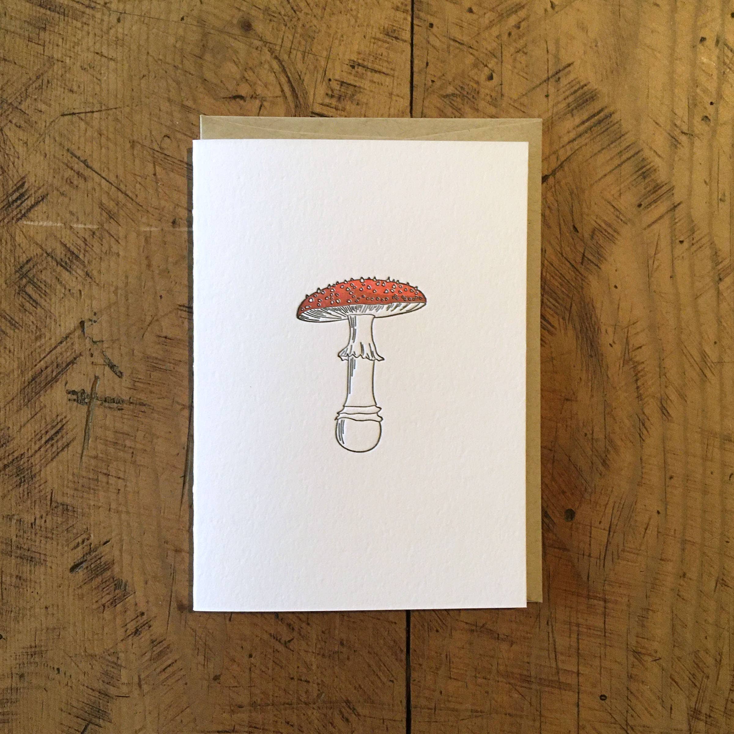 Green Bird Press - Fly Agaric Mushroom Letterpress Card