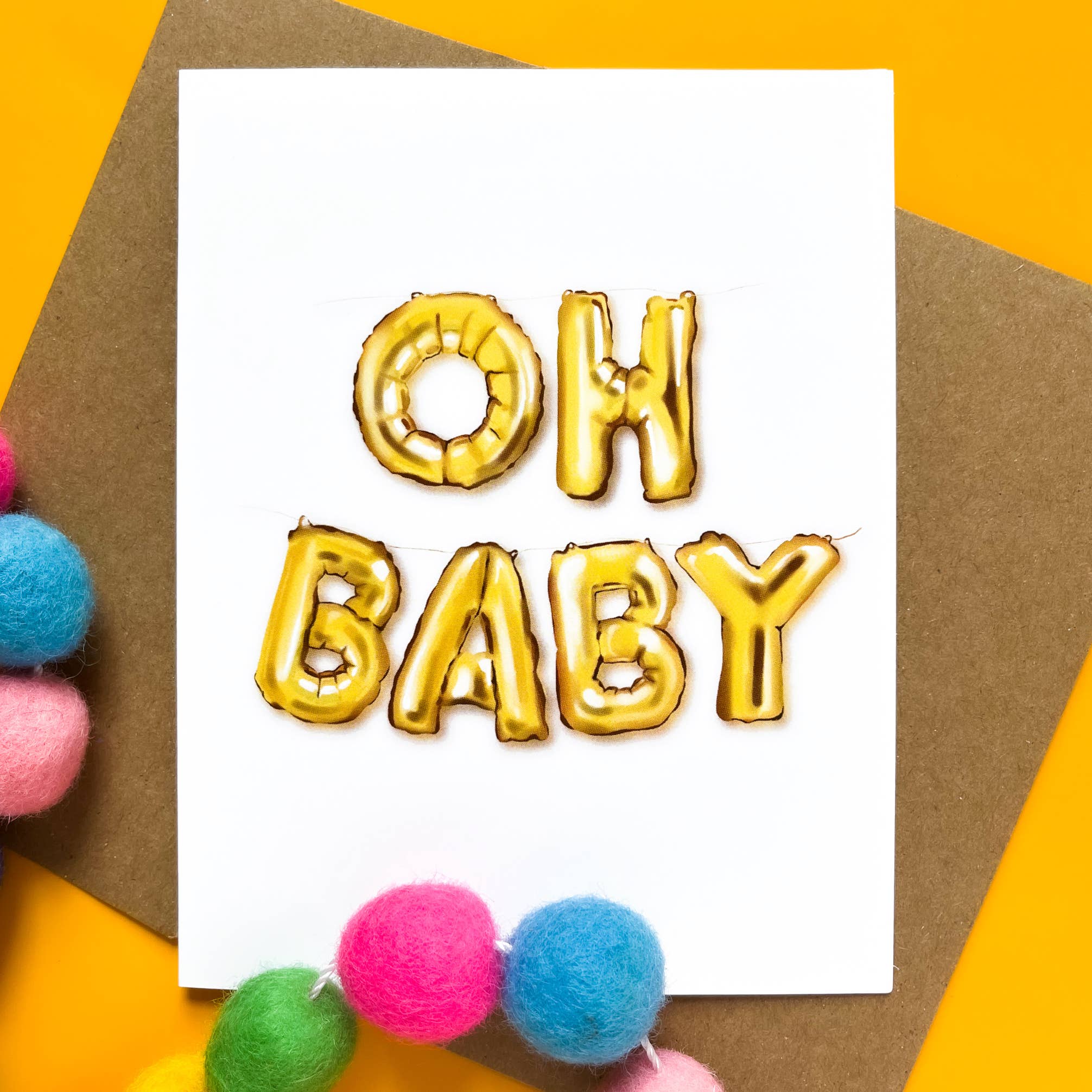 Morgan Swank Studio - Oh Baby Balloon Card