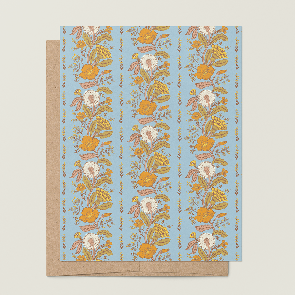 re:mused studio - Dandelion Poppy Rows A2 Greeting Card