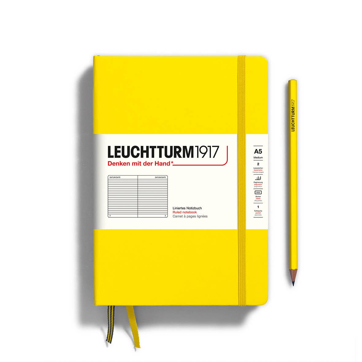 Leuchtturm1917 - Notebooks - Medium (A5): Lemon / Hardcover / Ruled