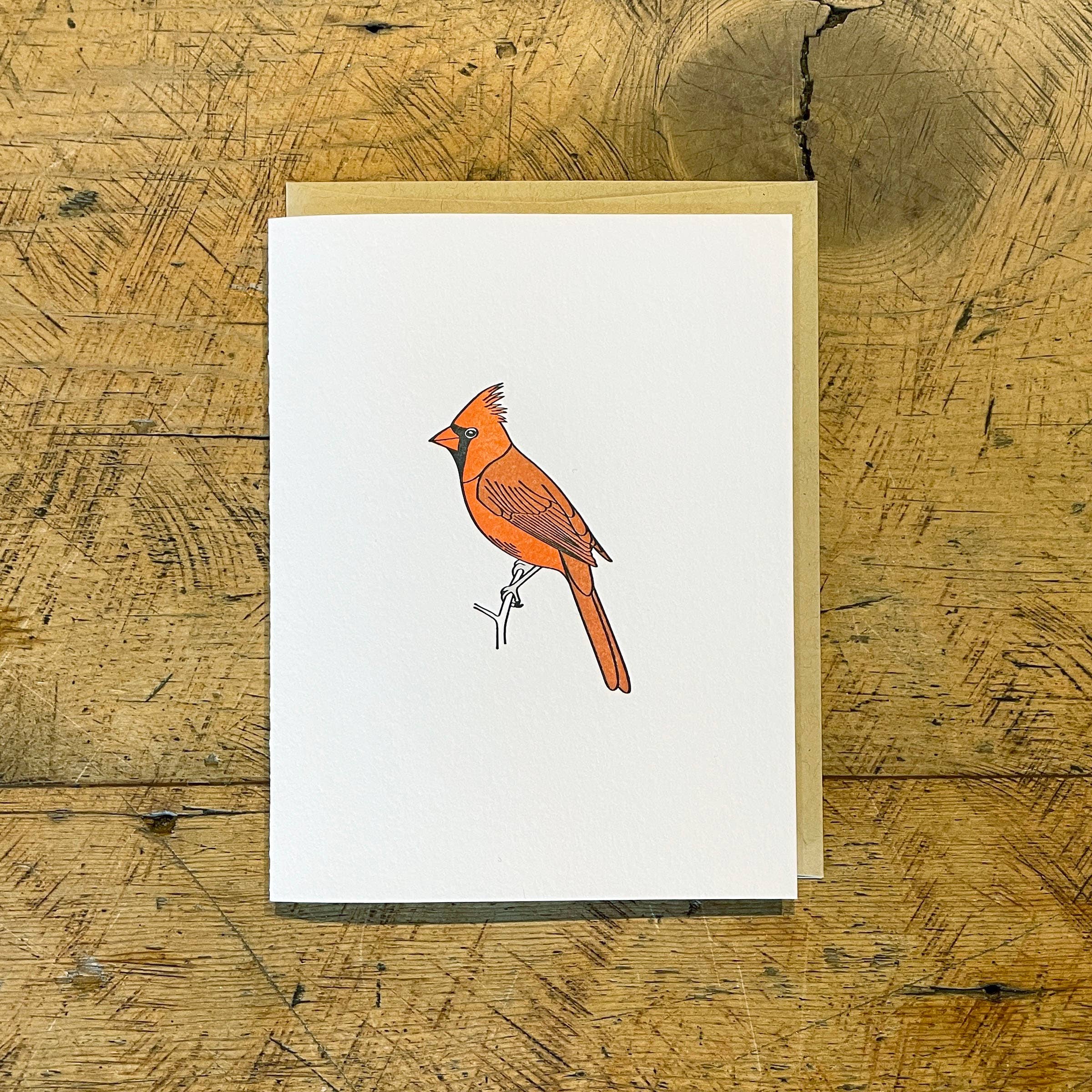 Green Bird Press - Northern Cardinal Letterpress Card
