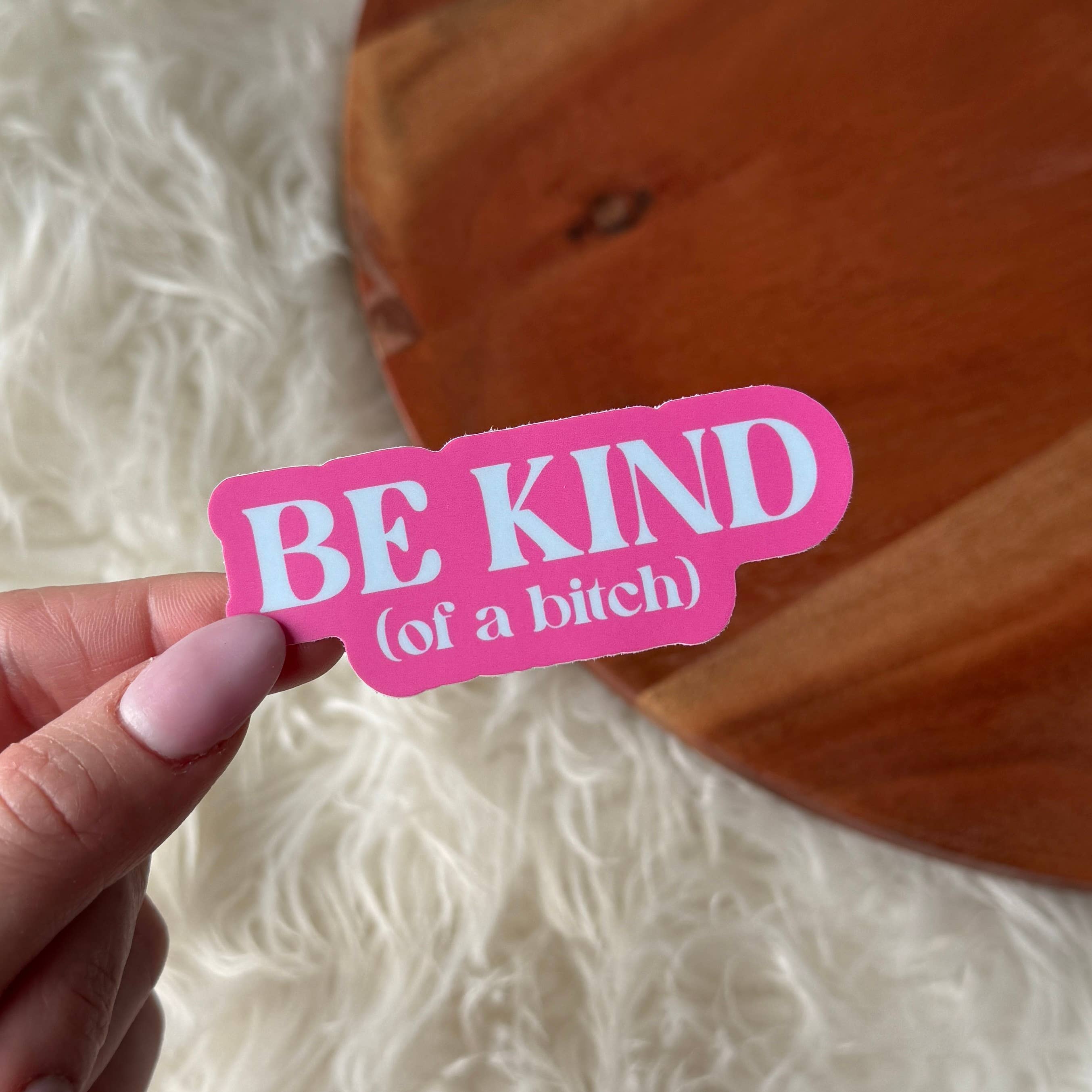 Big Moods - Be Kind (of a bitch) Snarky Pink Text Sticker