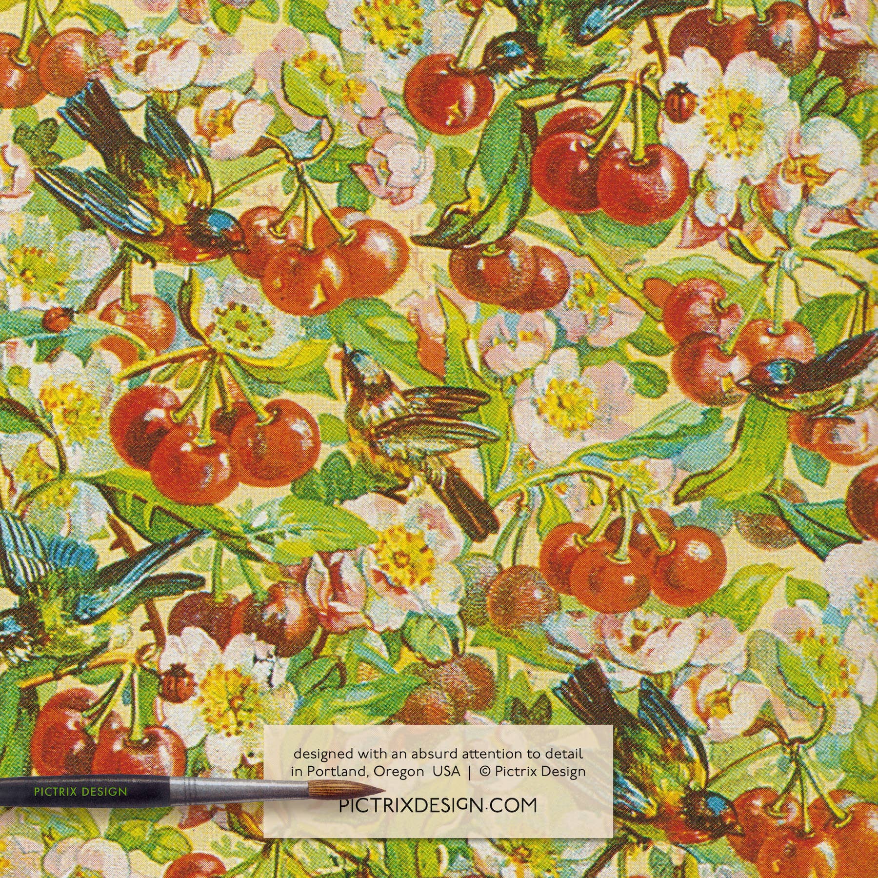 Pictrix Design - Thank-you A2 notecard (cherries)