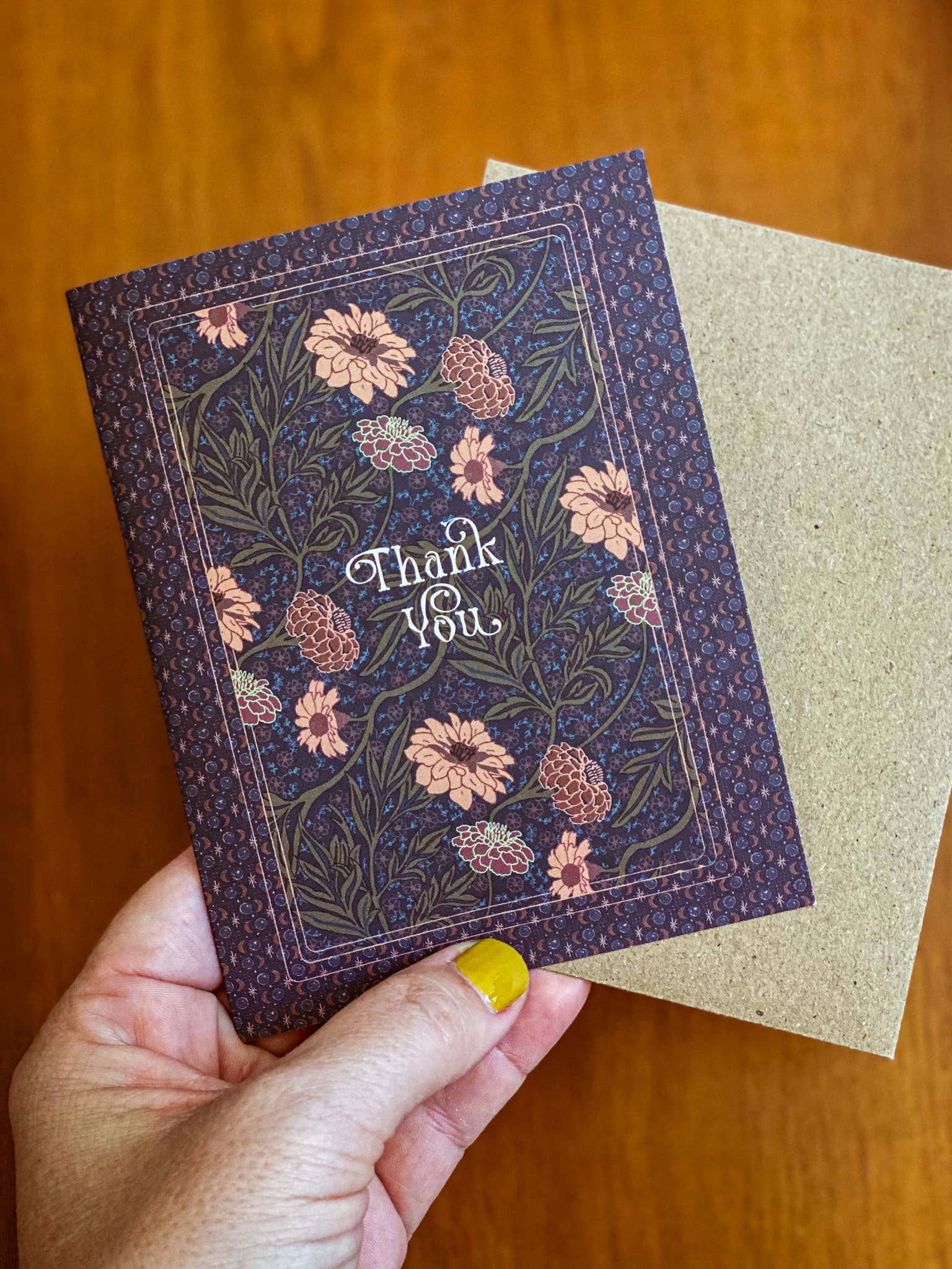 re:mused studio - Moonlight Zinnia Thank You A2 Greeting Card