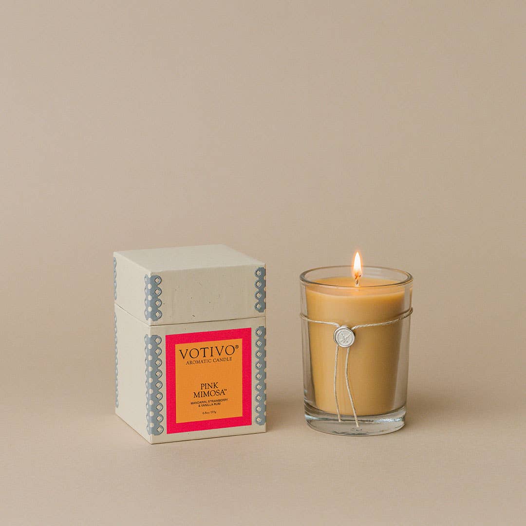 Votivo - Pink Mimosa 6.8 oz Aromatic Candle