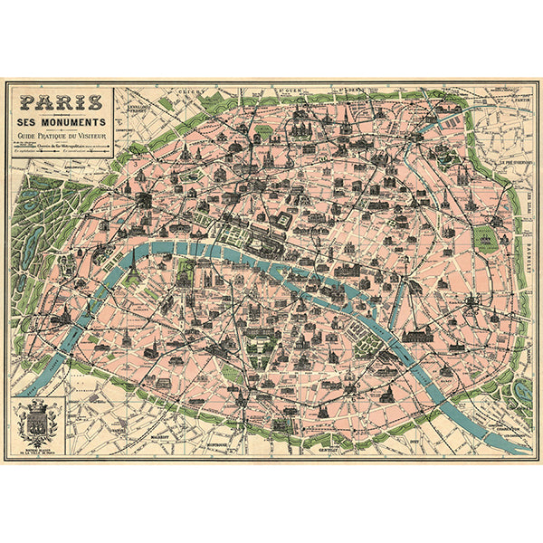 Cavallini Papers & Co, Gift Wrap, Paris Map