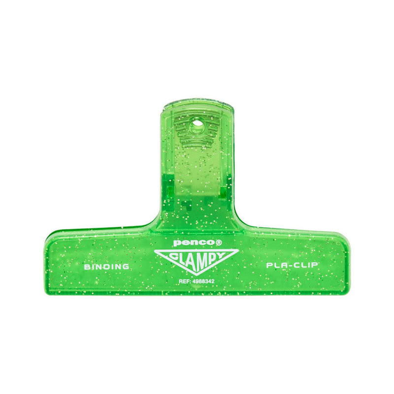 Penco, Clampy Plastic Clip Glitter - Clear Light Green
