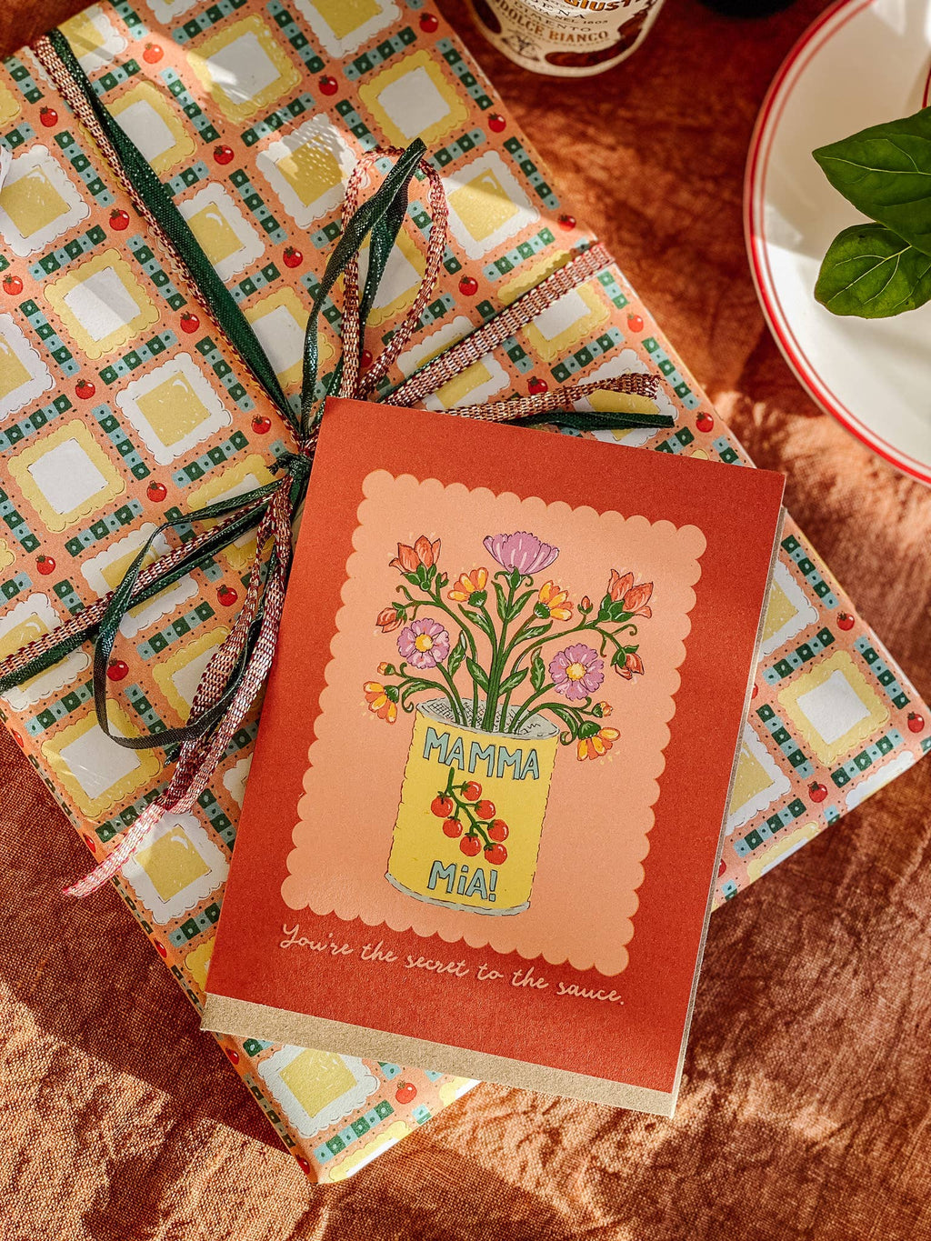 re:mused studio - Tomato Ravioli Gift Wrap Sheet - Double Sided