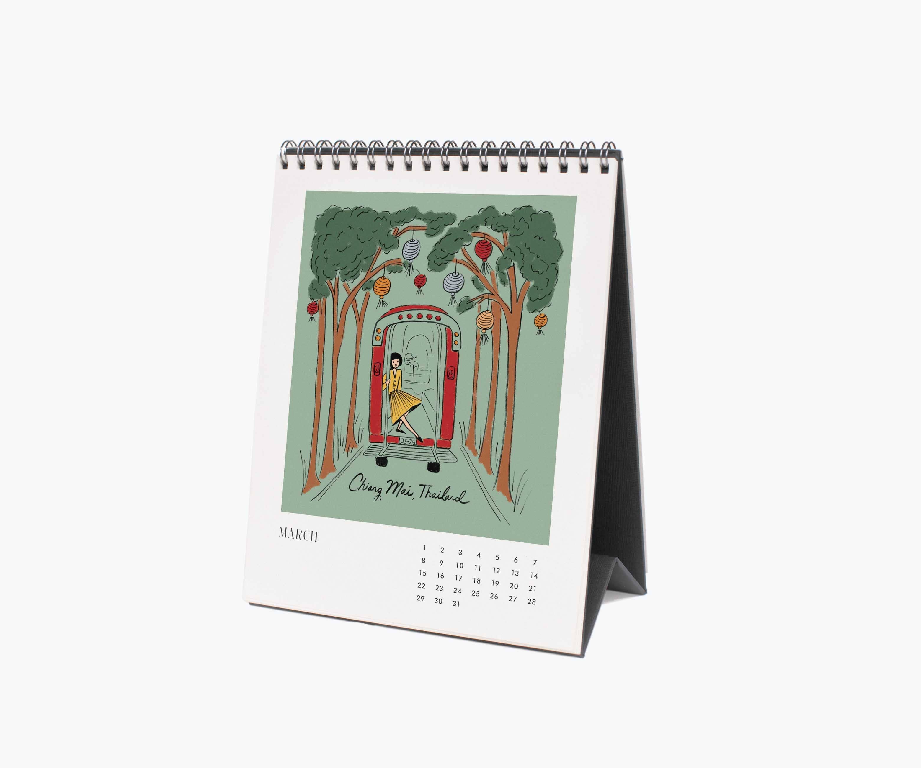 Rifle Paper Co. - 2026 Travel Sketchbook Desk Calendar