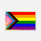 Discovery Stickers - Progress Pride Flag Glitter Sticker
