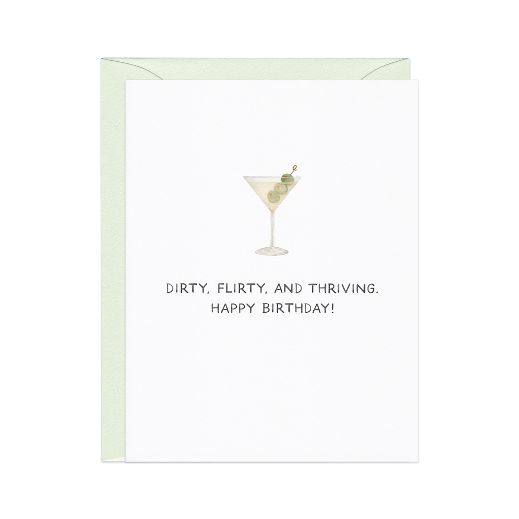 Amy Zhang - Dirty, Flirty, Thriving — Millennial Martini Birthday Card