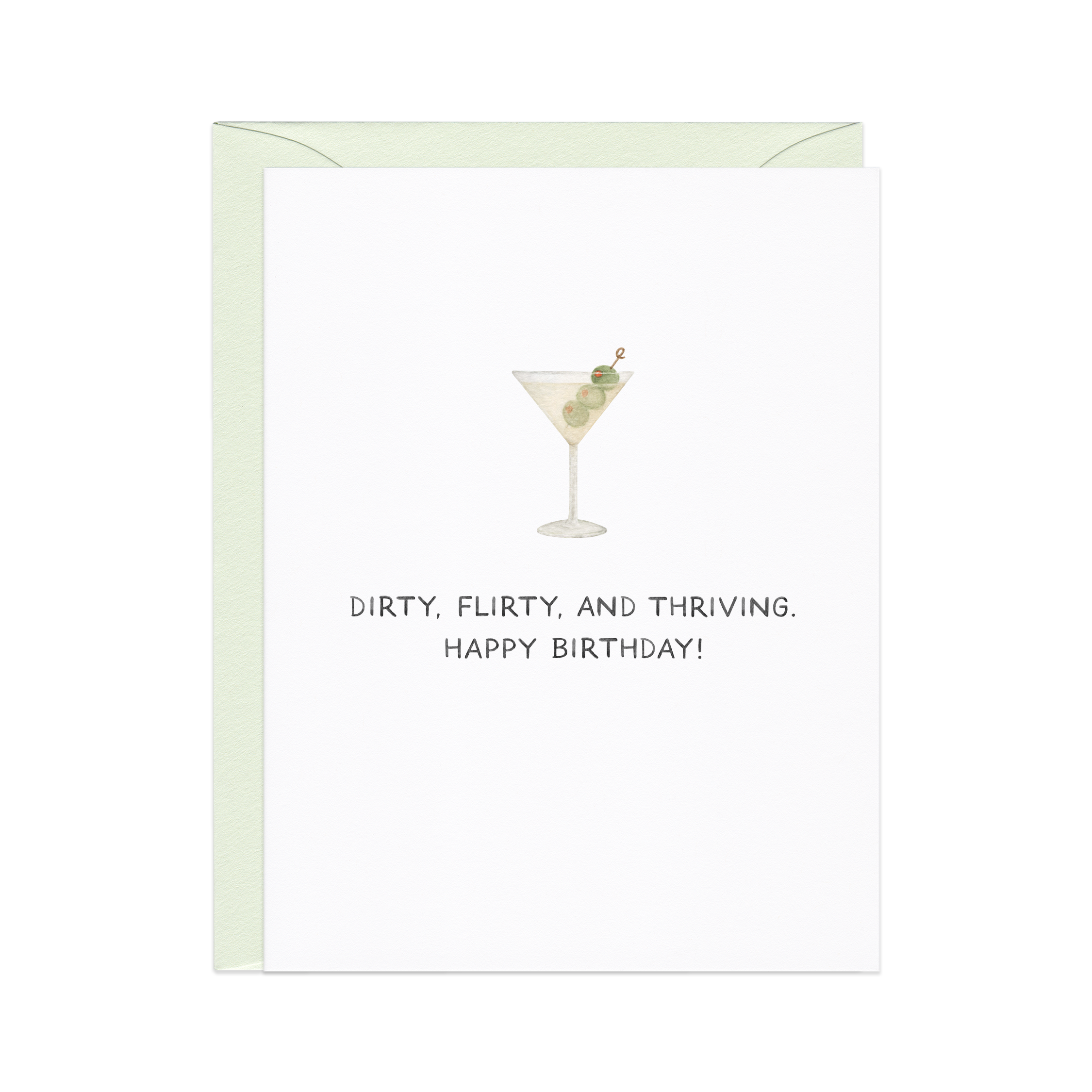 Amy Zhang - Dirty, Flirty, Thriving — Millennial Martini Birthday Card