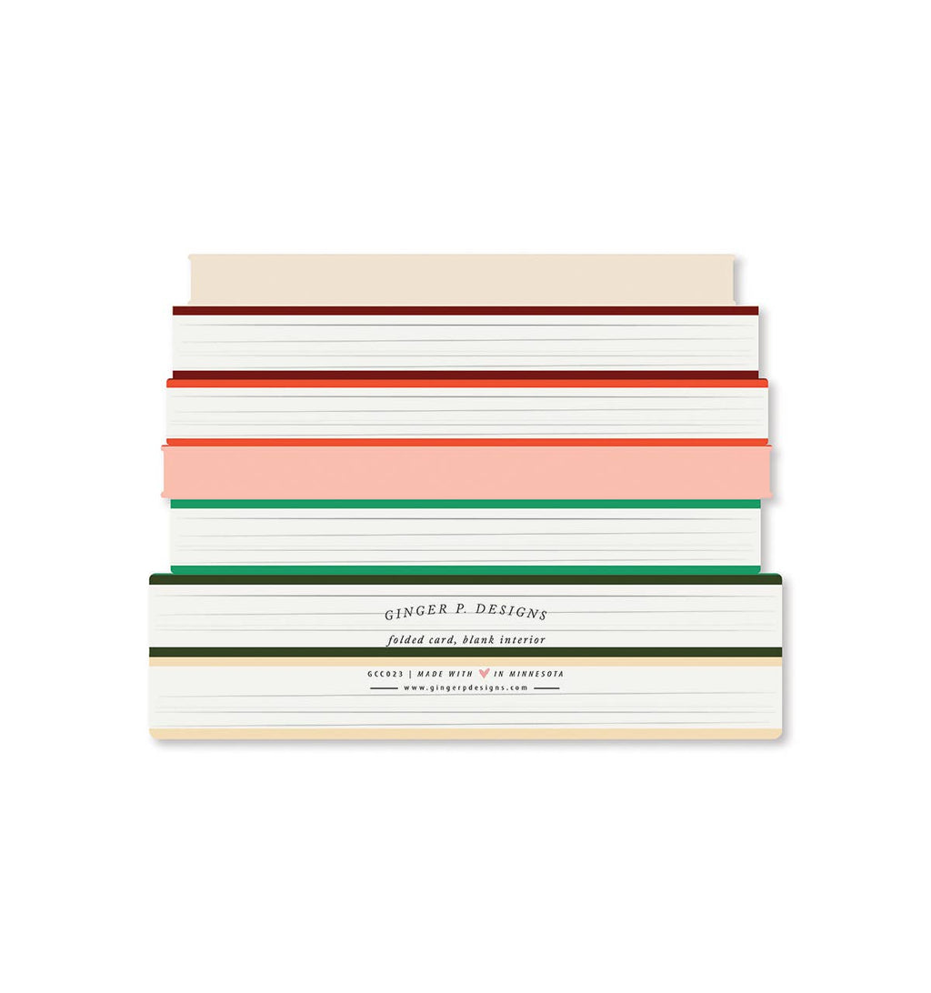 Ginger P. Designs - Holiday Books die-cut Greeting Card