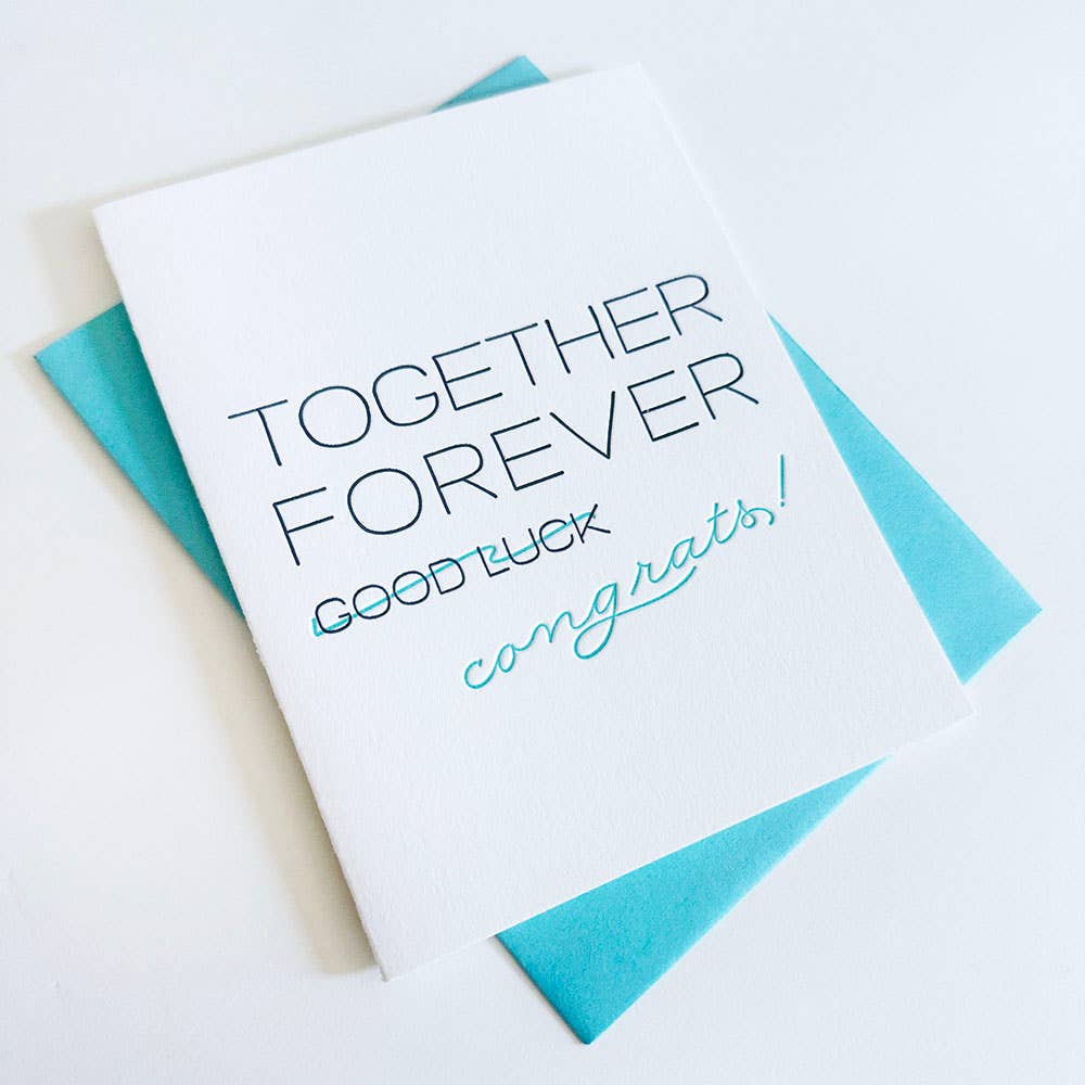 Steel Petal Press - Forever Congrats - Letterpress Wedding Congrats Card