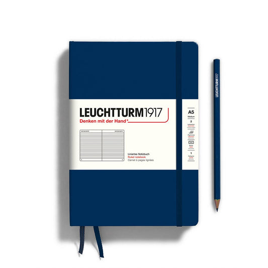 Leuchtturm1917 - Notebooks - Medium (A5): Navy / Hardcover / Ruled