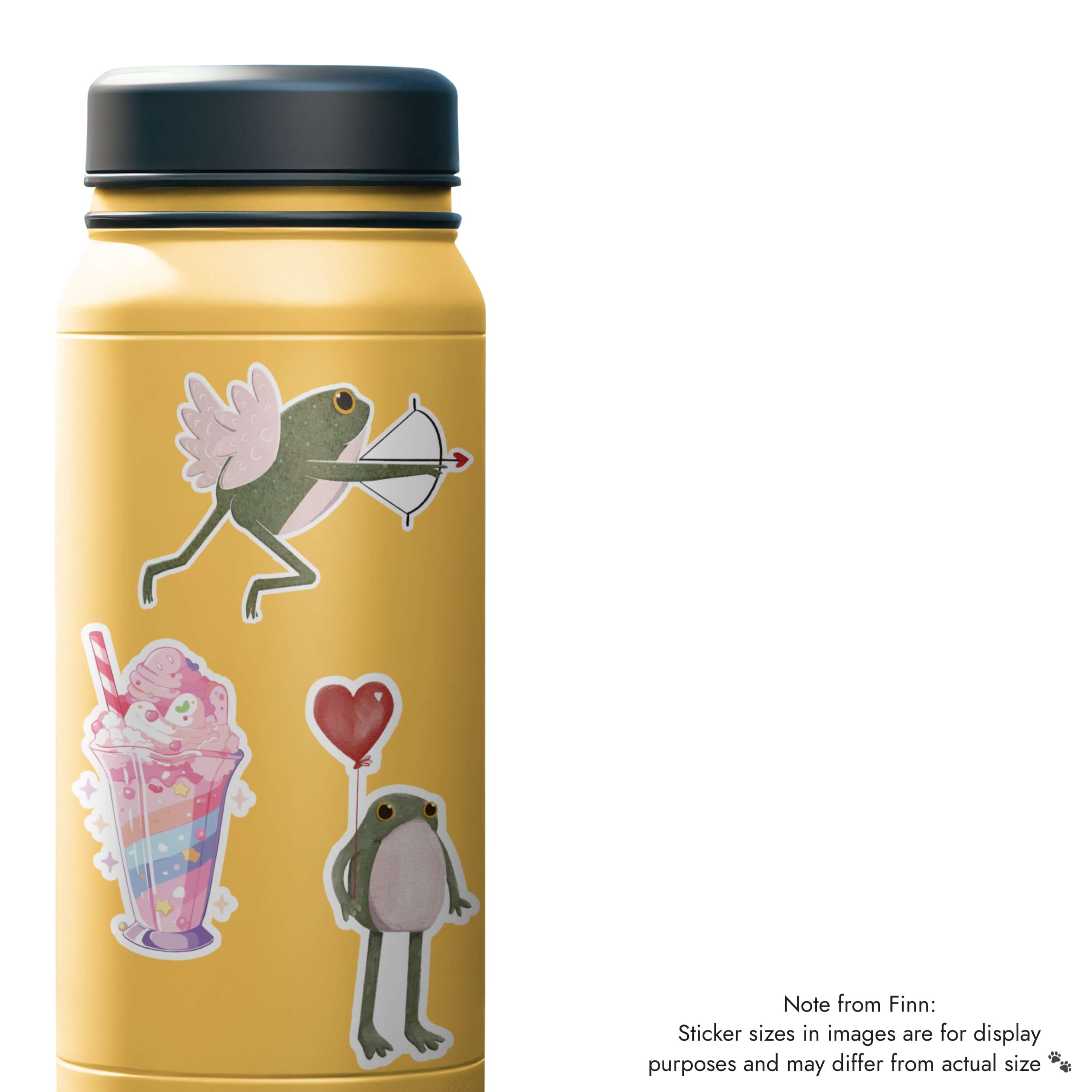 Stick With Finn - Hopeful Valentine Frog Sticker: 1.4 x 3