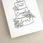 Kindred Letterpress - Best Couple Wedding Cake Card