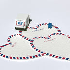 LA PAPER LOVER - Hello -Thank You -I love you Letterpress heart shaped card