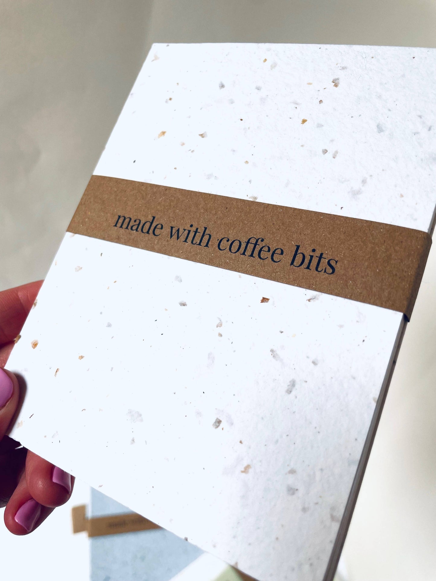 Atelier By Cat - Mini Recycled Coffee Confetti Notebook Eco-Friendly Book: Blank