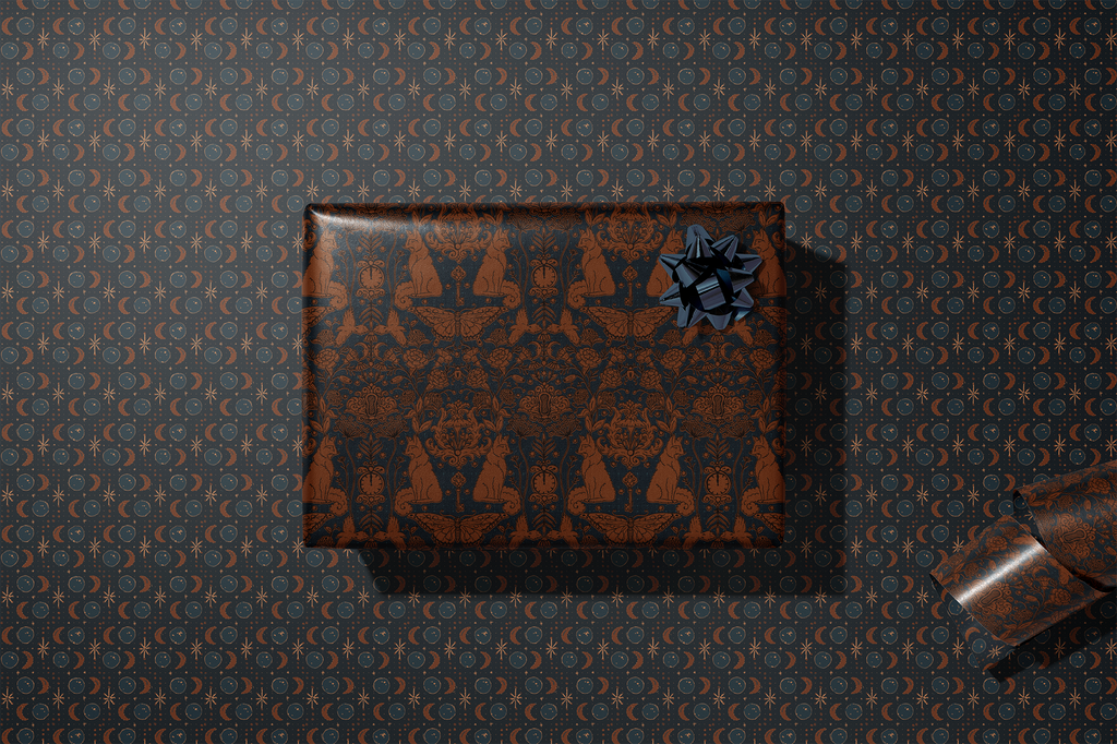 re:mused studio - Moonlight Garden Gift Wrap Sheet-Double Sided: Single Sheets