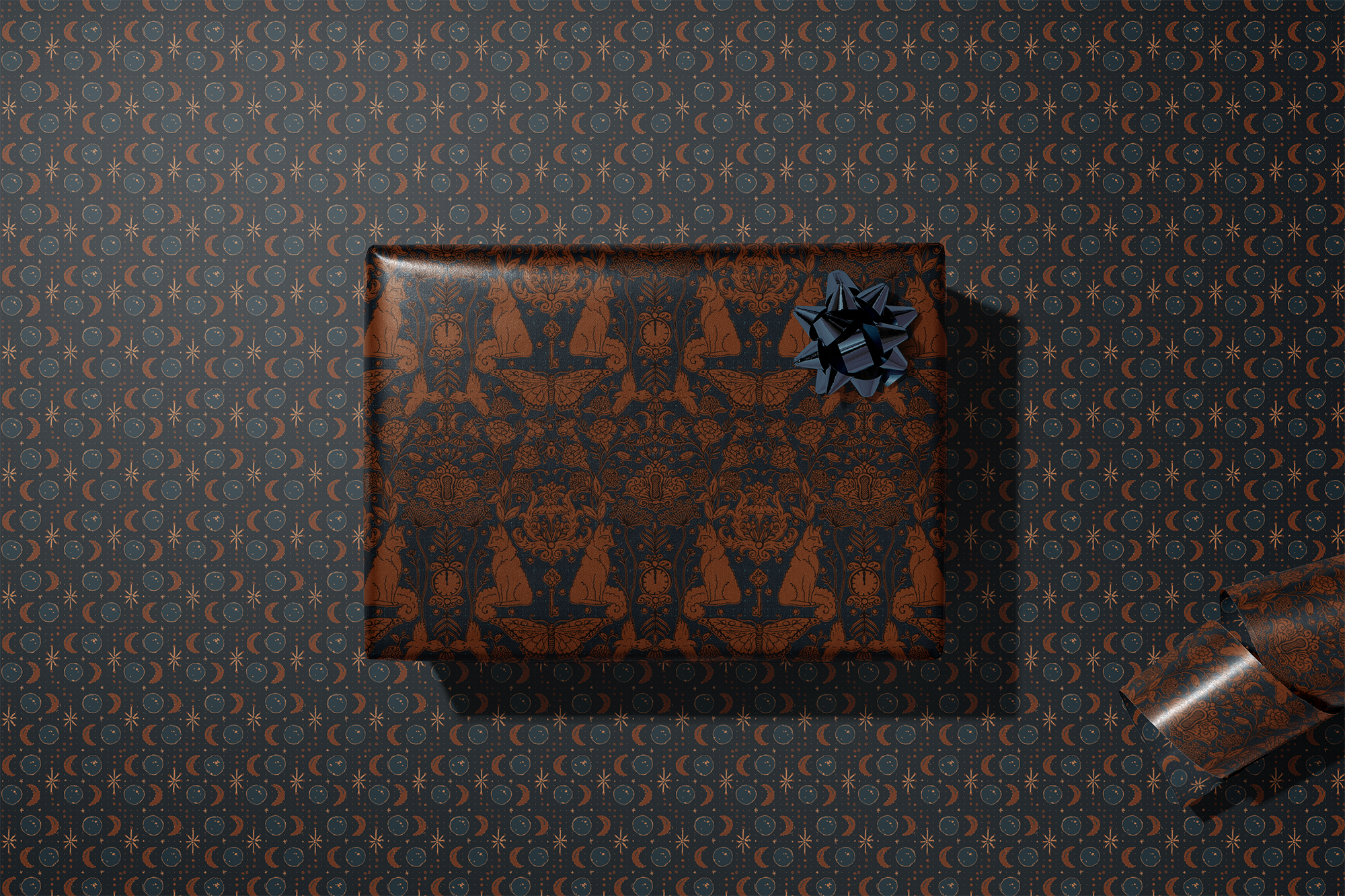 re:mused studio - Moonlight Garden Gift Wrap Sheet-Double Sided: Single Sheets