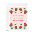 June Paper Market - Happy Birthday Strawberry Greeting Card