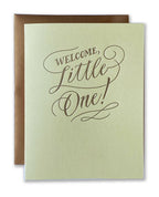 Ladyfingers Letterpress - Welcome Little One Baby Letterpress Card