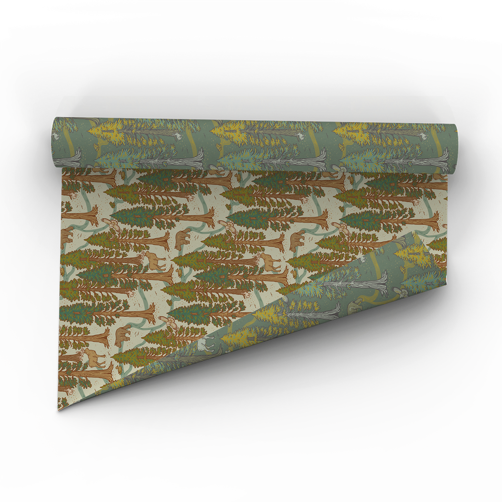 Mustard Beetle - Recyclable Gift Wrap / Wrapping Paper: Redwoods: Flat/Not Rolled