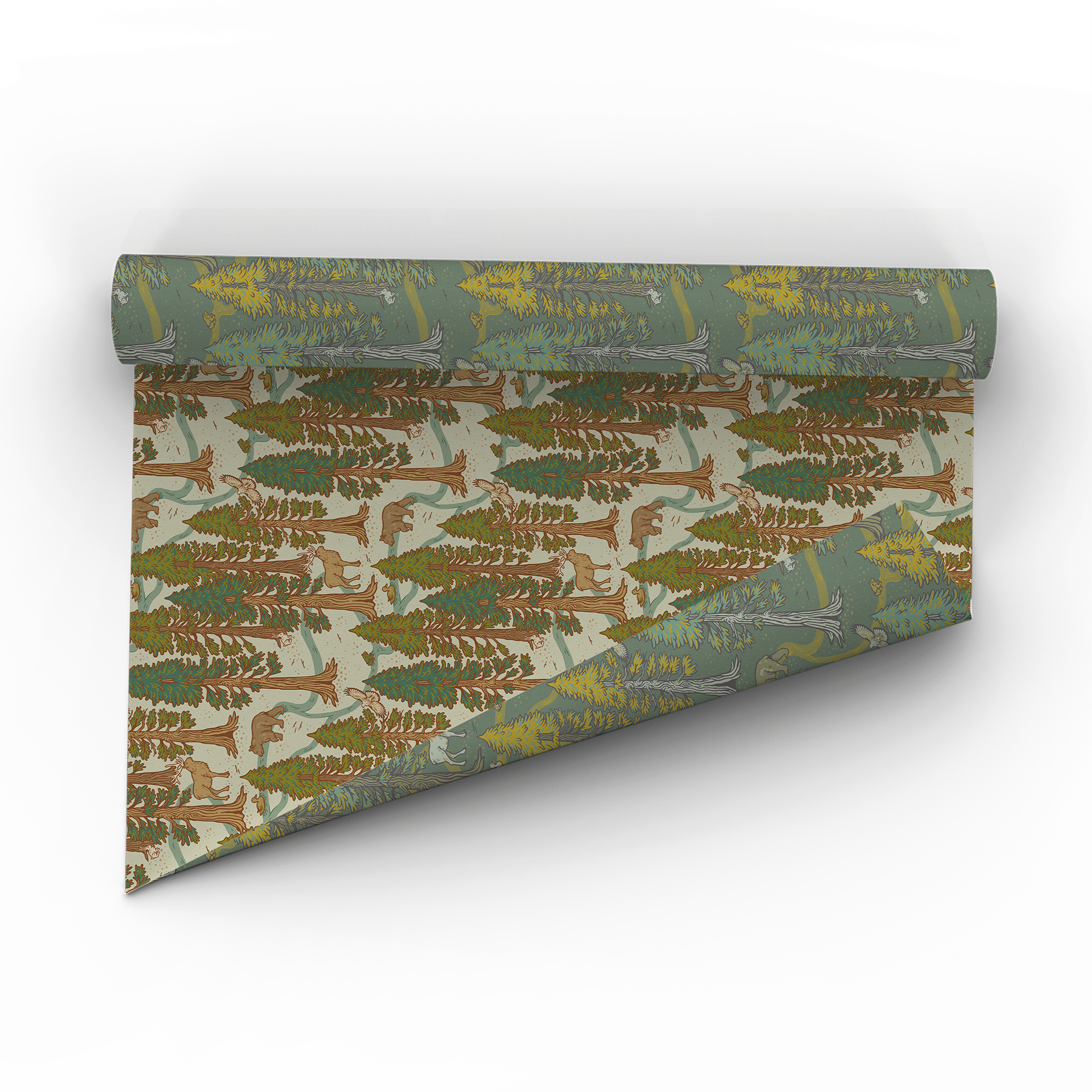 Mustard Beetle - Recyclable Gift Wrap / Wrapping Paper: Redwoods: Flat/Not Rolled