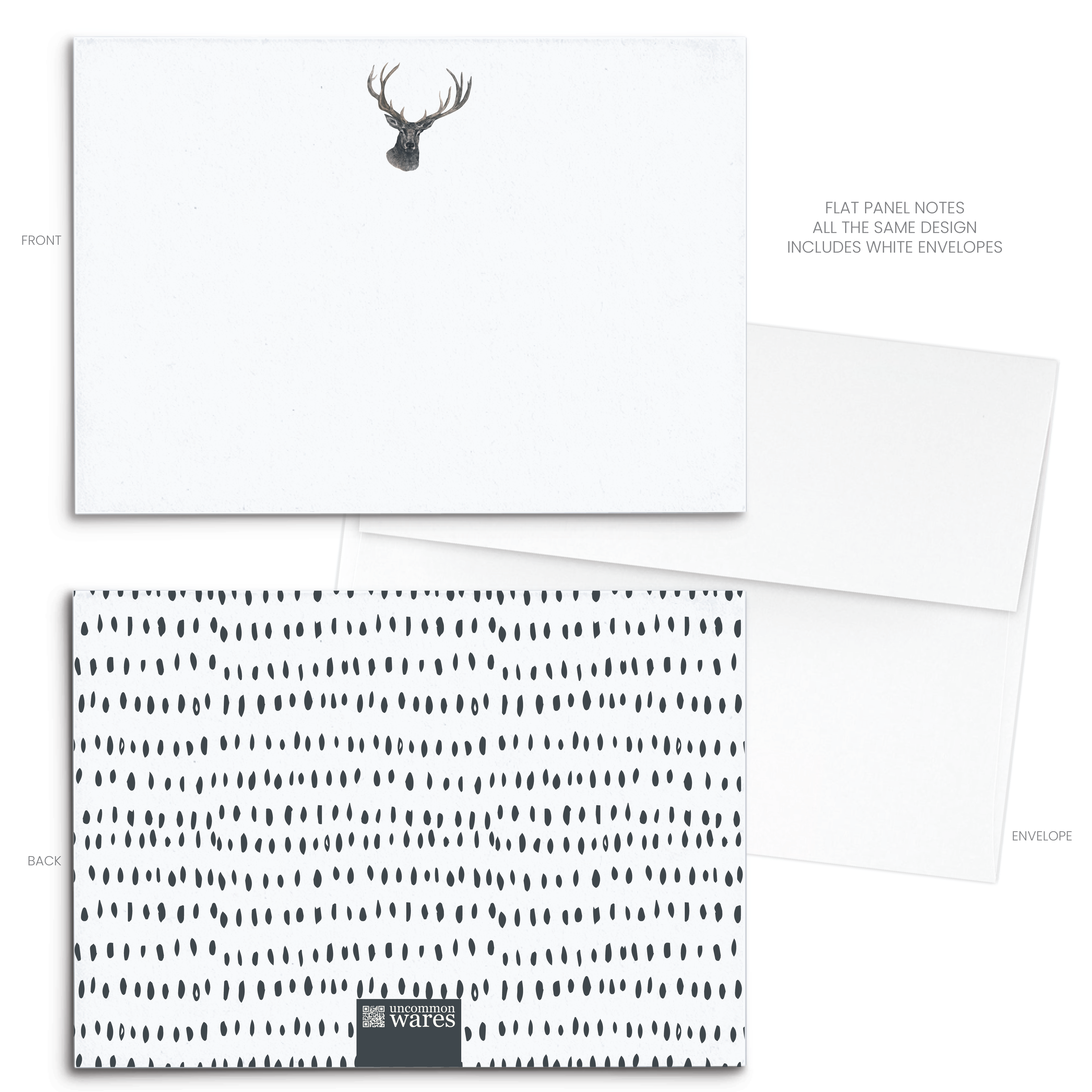 UncommonWares - Buck Watercolor Panel Note Cards A2