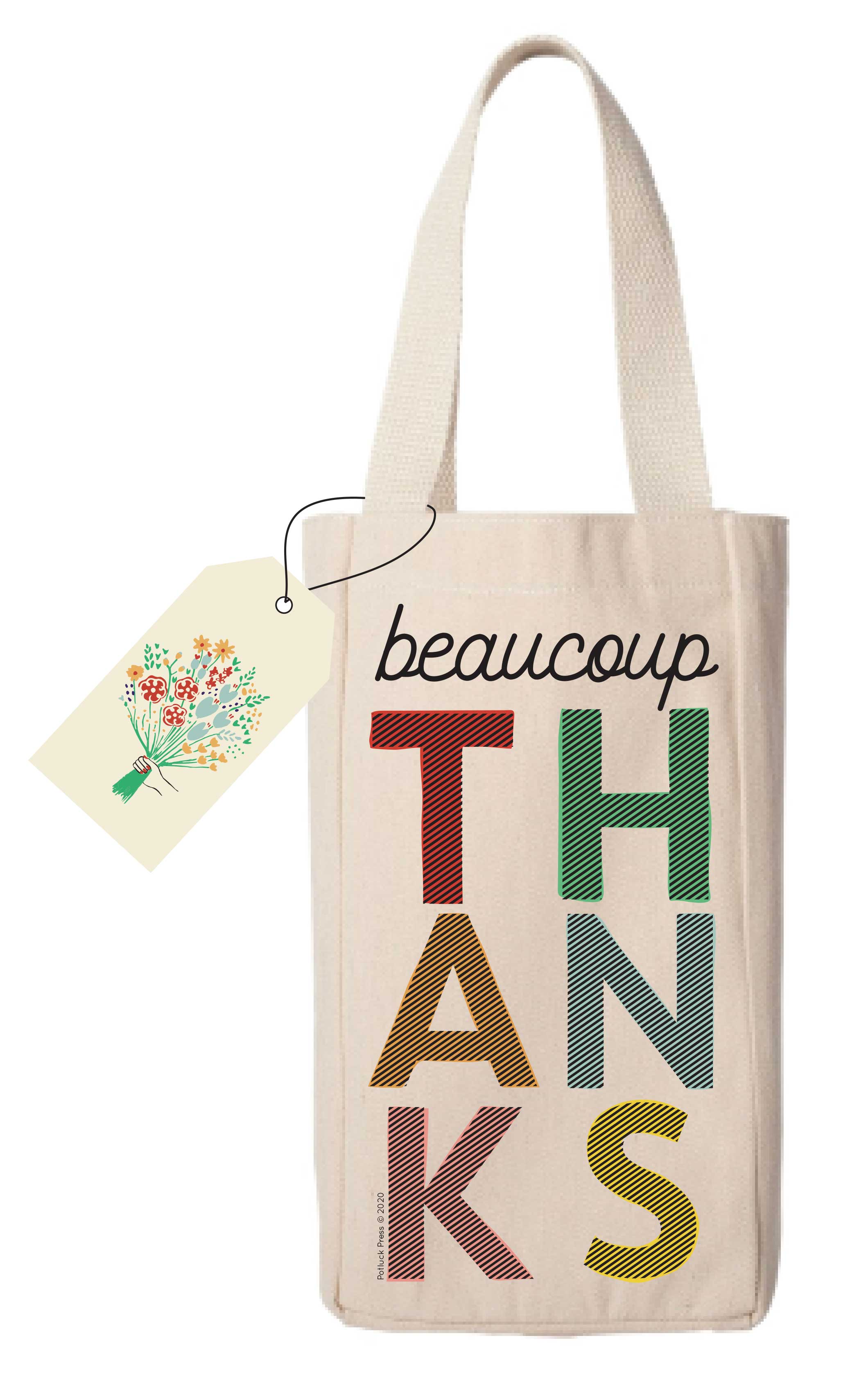 Potluck Press - Beaucoup Thanks Wine Bag