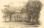 Found Image Press - Postcard VA-269 Engraving of Monticello, Charlottesville